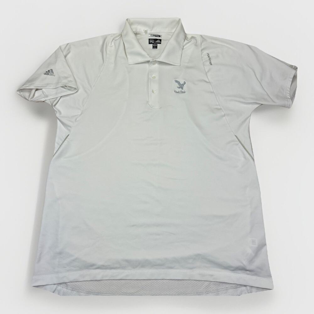 Adidas ClimaCool Polo Shirt Mens Large White Hawk Ridge Golf Performance L
